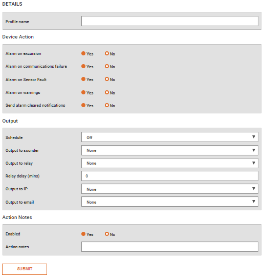 alarm profile details