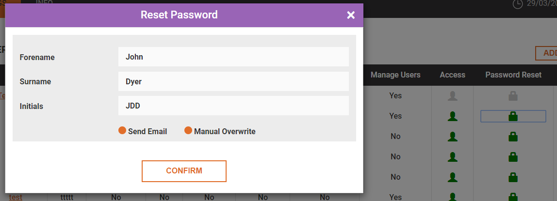 Password Reset