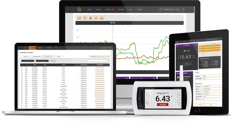 Access to refrigerant leak detection centralised monitor through different web enabled devices showing reports, graphs & statistical data.